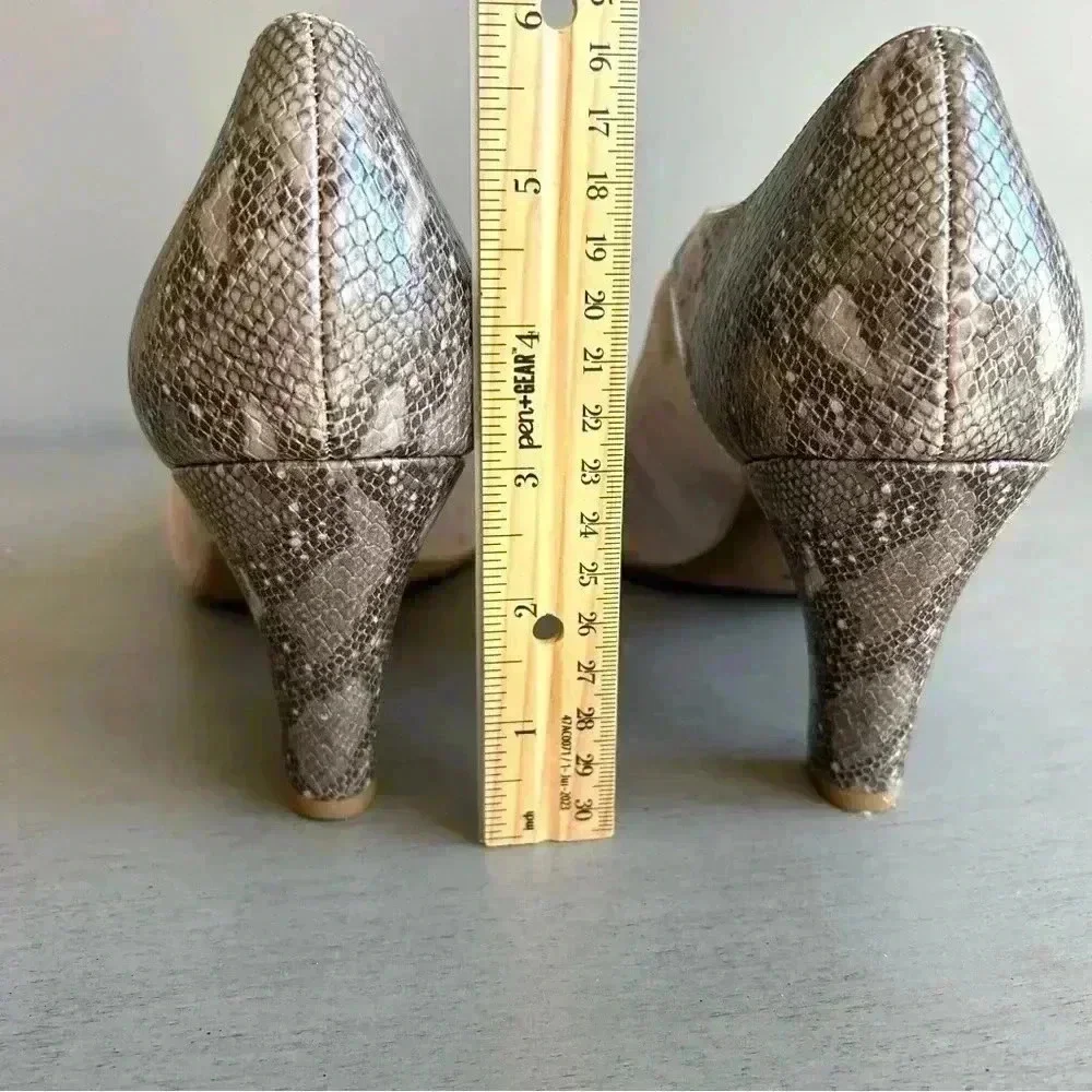 Giani Bernini Velmah Heels10 Tan Snake Print Memory Foam Neutral Dressy Pumps
